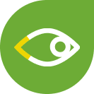 Pictogramme d'un oeil présentant un strabisme